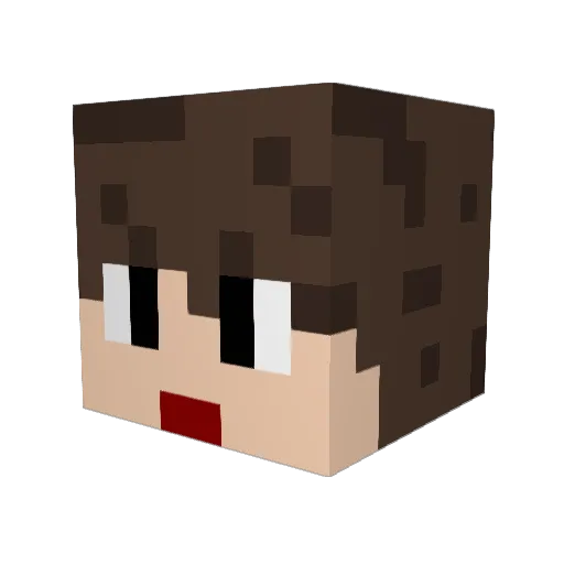 Xyzneko Minecraft avatar head, 3D render