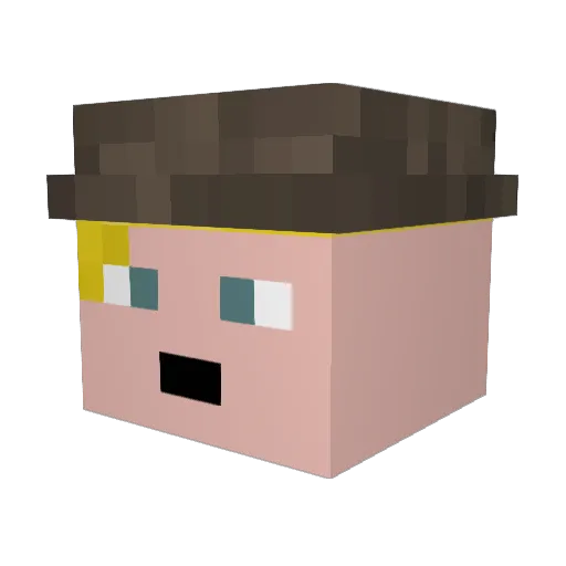 Xze_g Minecraft avatar head, 3D render