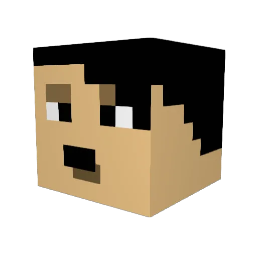 Xzeltion Minecraft avatar head, 3D render
