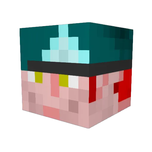 Xzerios Minecraft avatar head, 3D render