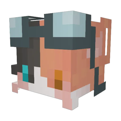 Xzienr Minecraft avatar head, 3D render