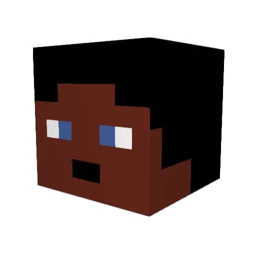 Xzina Minecraft avatar head, 3D render