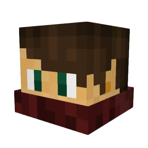 XzkX Minecraft avatar head, 3D render