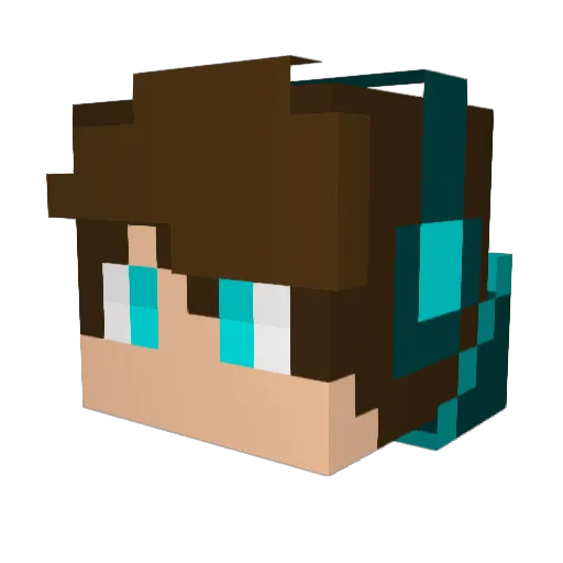 XzxWolfy Minecraft avatar head, 3D render