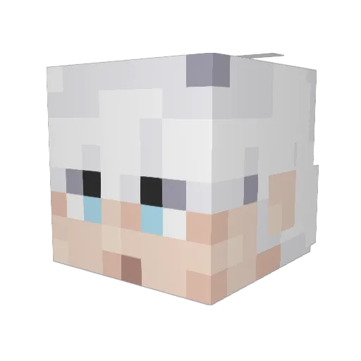 Xzyhu Minecraft avatar head, 3D render