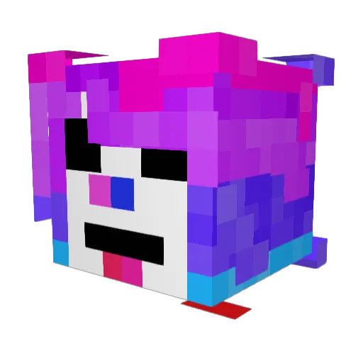 Y0KA Minecraft avatar head, 3D render