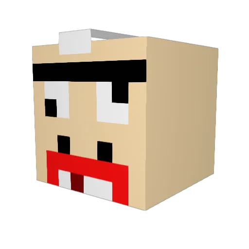 Y0LO Minecraft avatar head, 3D render