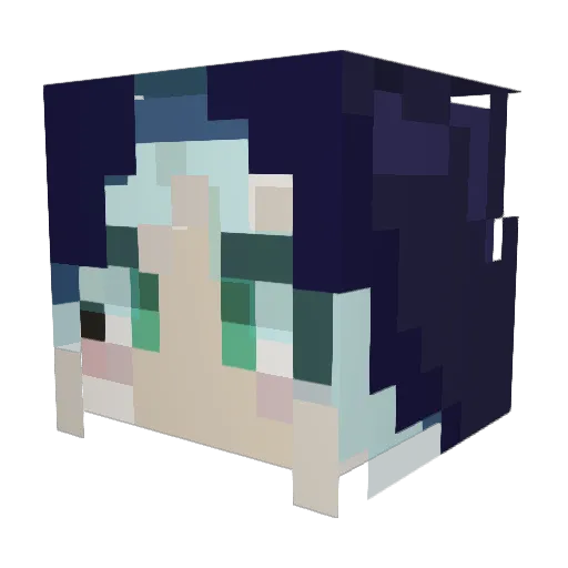 Y0TRA Minecraft avatar head, 3D render