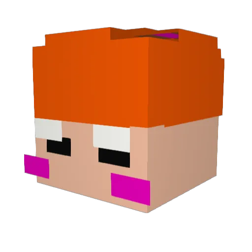 Y0UMB Minecraft avatar head, 3D render