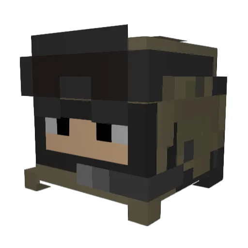 Y0UW1LLD13 Minecraft avatar head, 3D render