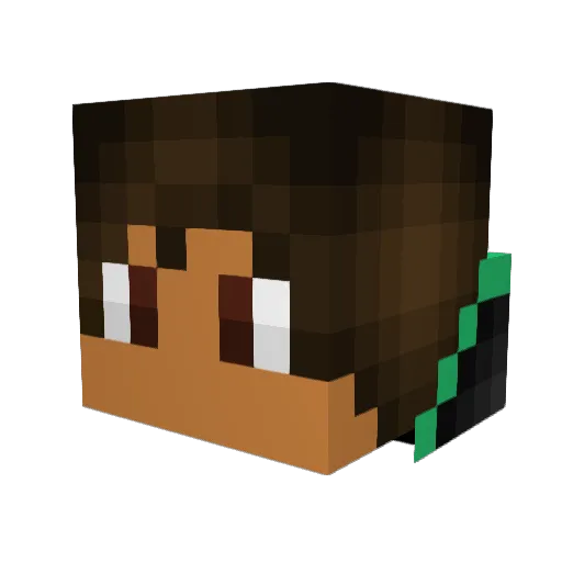 Y0shin Minecraft avatar head, 3D render