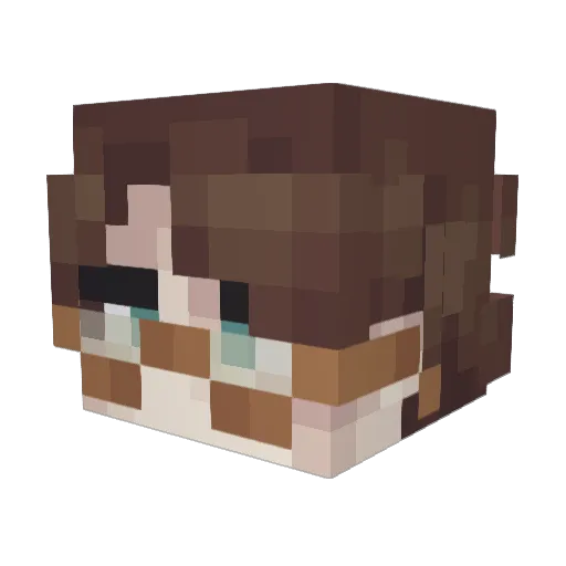 Y2KCRISIS Minecraft avatar head, 3D render
