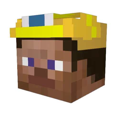 Y3GOW Minecraft avatar head, 3D render