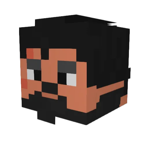 Y3M Minecraft avatar head, 3D render