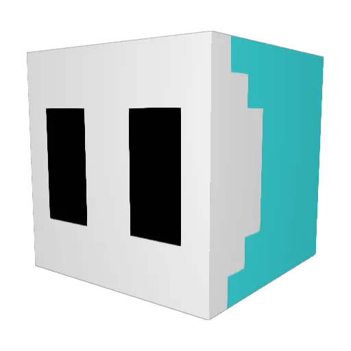 Y4HB0I Minecraft avatar head, 3D render