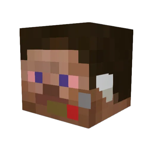 Y4noo Minecraft avatar head, 3D render