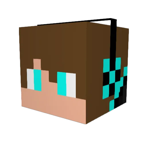 Y5C Minecraft avatar head, 3D render