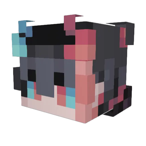 Y7sak Minecraft avatar head, 3D render