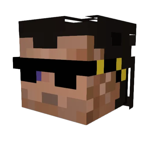 YAF1N Minecraft avatar head, 3D render