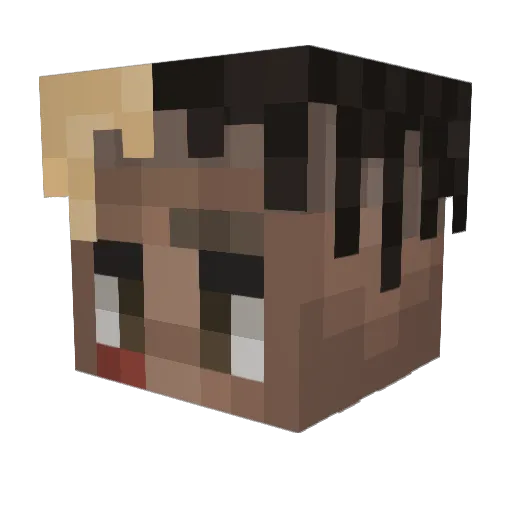 YAHAcker Minecraft avatar head, 3D render