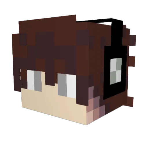 YAHOO_TV Minecraft avatar head, 3D render
