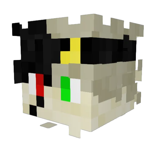 YAHlK0 Minecraft avatar head, 3D render