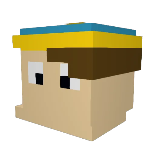 YAK5093 Minecraft avatar head, 3D render