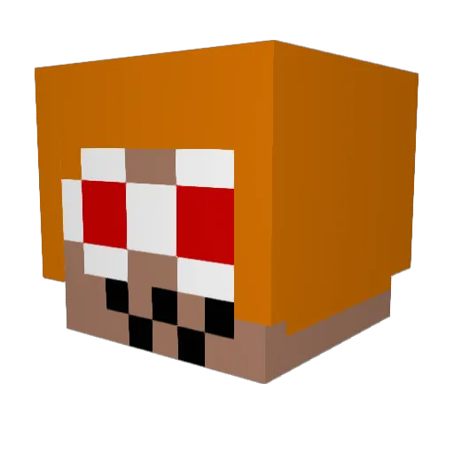YAMASAN_neko Minecraft avatar head, 3D render