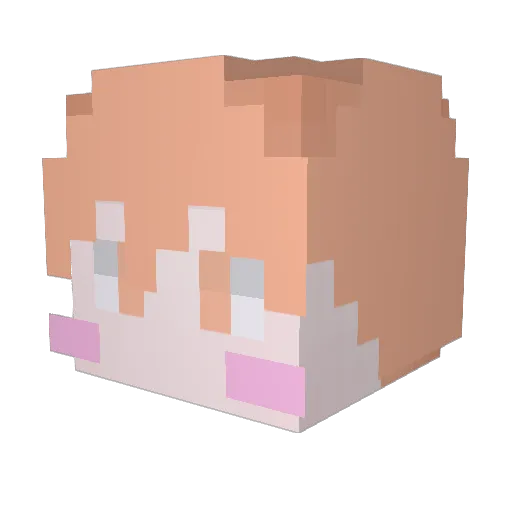 YANU_0 Minecraft avatar head, 3D render