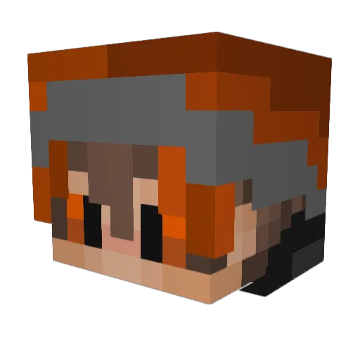 YANdazuHA Minecraft avatar head, 3D render