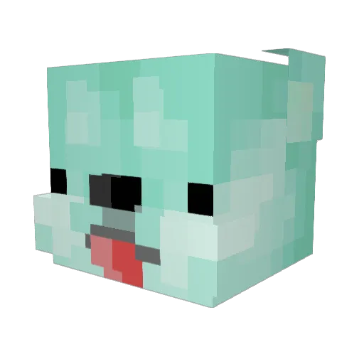 YAP_Mint Minecraft avatar head, 3D render