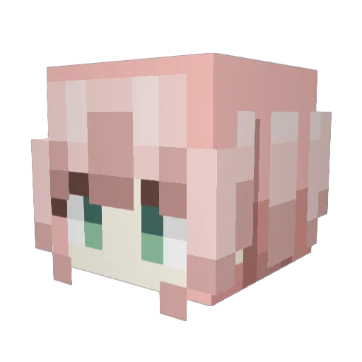 YAS0O Minecraft avatar head, 3D render