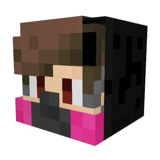 YAT10502 Minecraft avatar head, 3D render