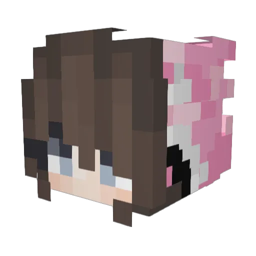 YATTA_ Minecraft avatar head, 3D render