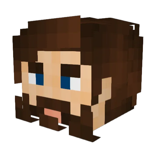 YAZOD Minecraft avatar head, 3D render