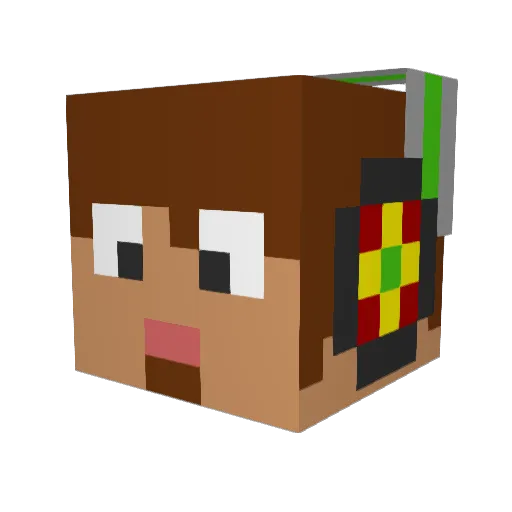 YAZU3566 Minecraft avatar head, 3D render