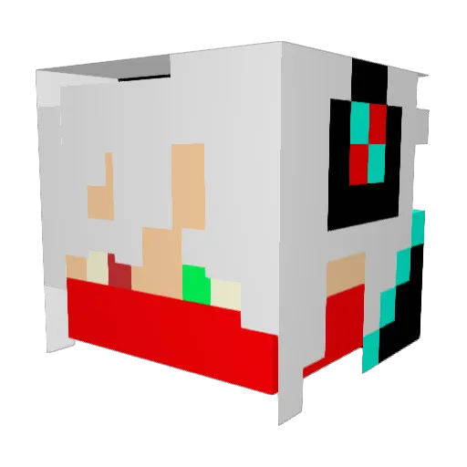 YBTMZ Minecraft avatar head, 3D render