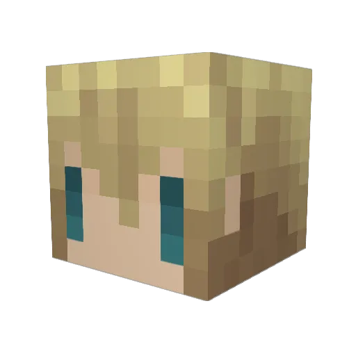 YB_dragon Minecraft avatar head, 3D render
