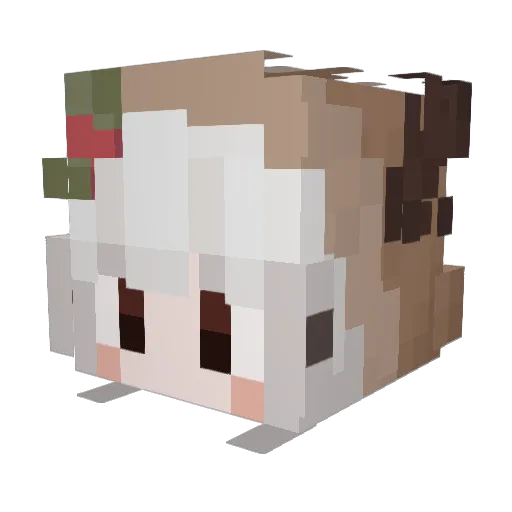 YC0227 Minecraft avatar head, 3D render