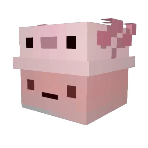 YC_SharkFin Minecraft avatar head, 3D render