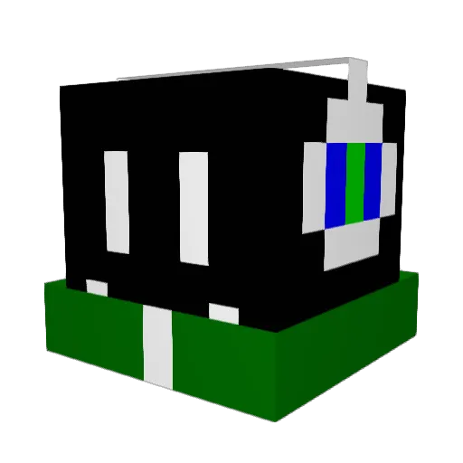 YDB1A4 Minecraft avatar head, 3D render