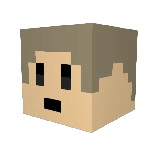 YDKun Minecraft avatar head, 3D render