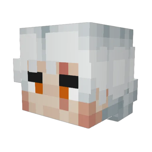 YEB0K Minecraft avatar head, 3D render