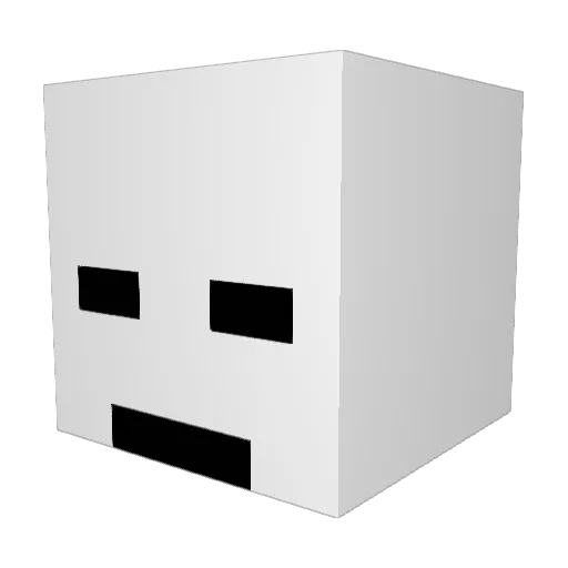 YEE_1021 Minecraft avatar head, 3D render