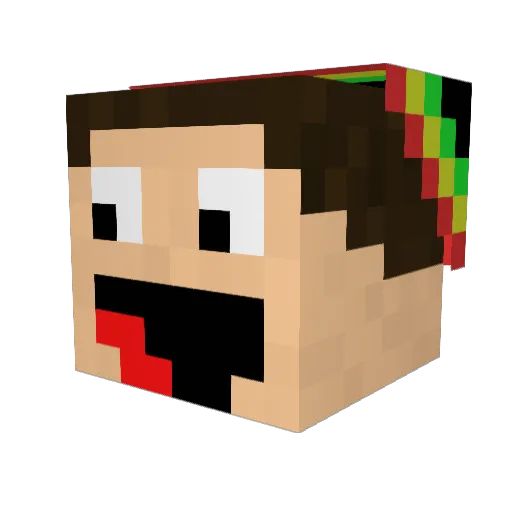YFTG Minecraft avatar head, 3D render