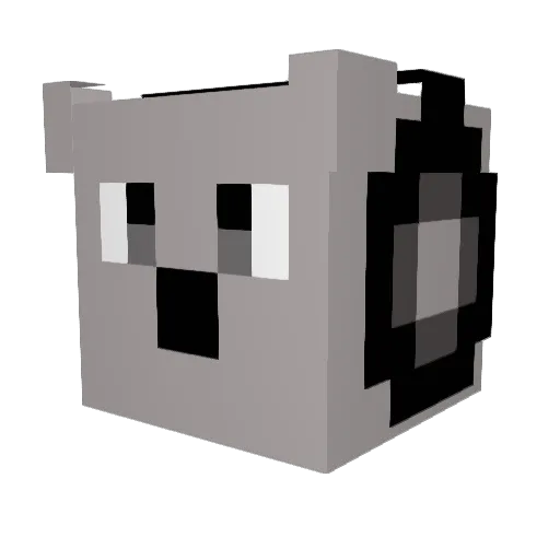 YG_koala Minecraft avatar head, 3D render