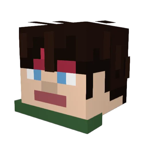 YG_mec Minecraft avatar head, 3D render