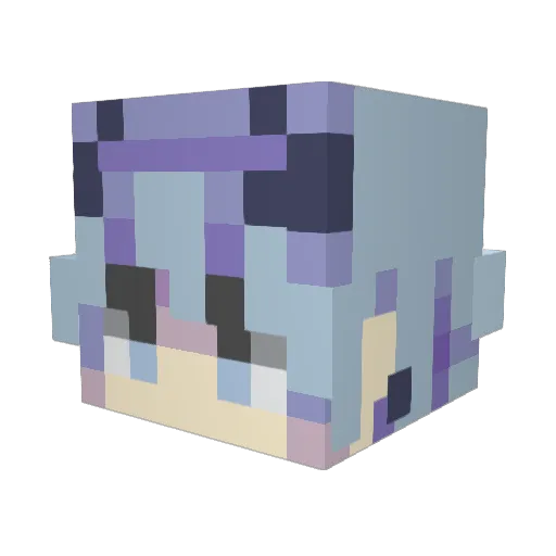 YHC_05 Minecraft avatar head, 3D render