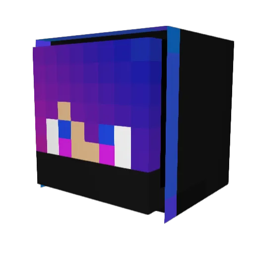YIB2535 Minecraft avatar head, 3D render