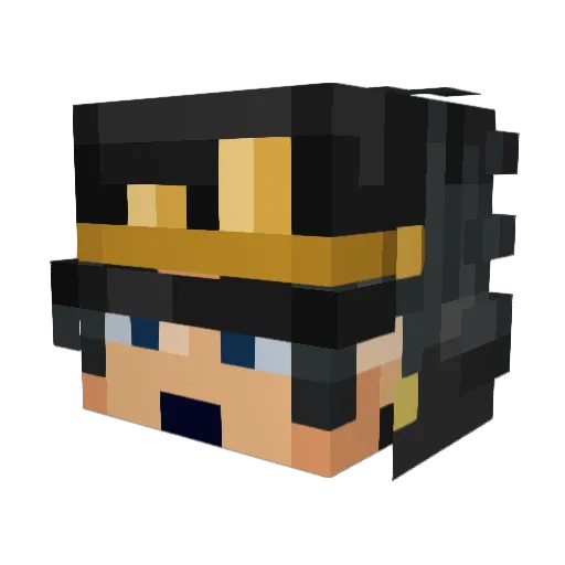 YIEBR Minecraft avatar head, 3D render